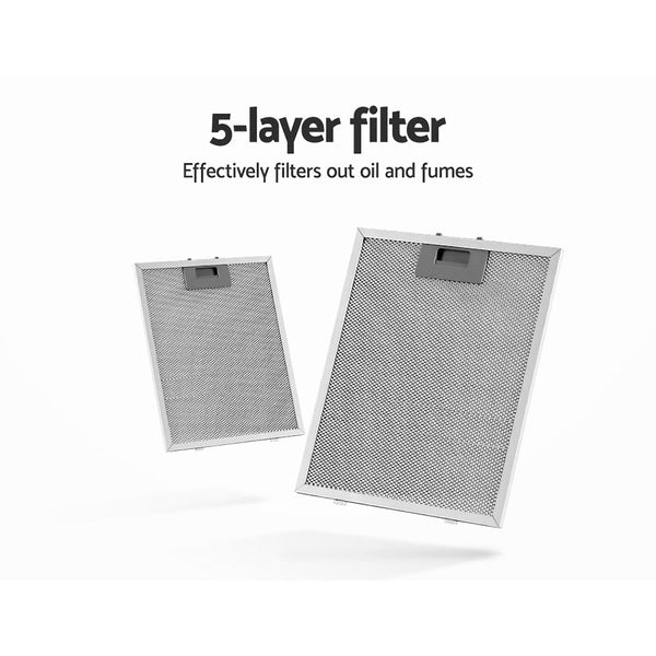 Devanti Rangehood 600mm Range Hood 60cm Stainless Steel Glass Kitchen Canopy Devanti