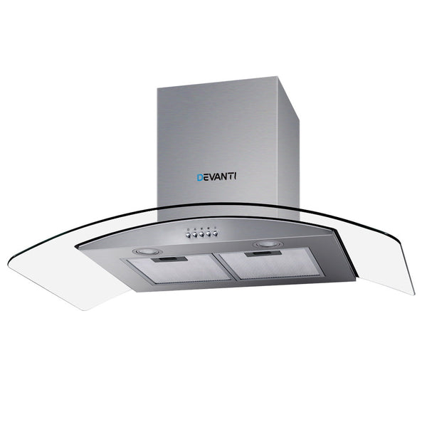 Devanti Range Hood 900mm Rangehood Kitchen Stainless Glass Canopy 90cm Devanti