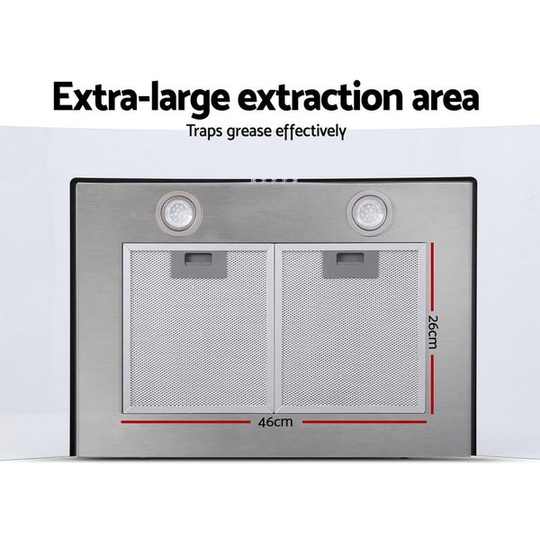 Devanti Range Hood 900mm Rangehood Kitchen Stainless Glass Canopy 90cm Devanti