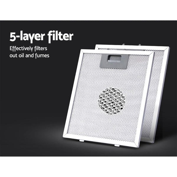 Devanti Range Hood 900mm Rangehood Kitchen Stainless Glass Canopy 90cm Devanti