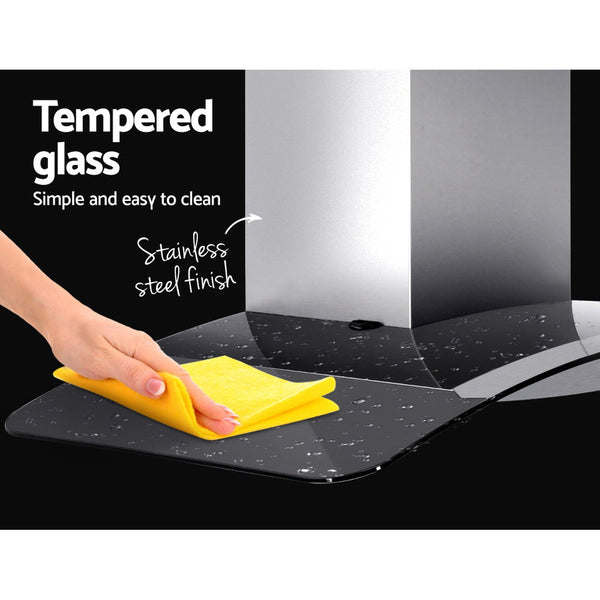 Devanti Range Hood 900mm Rangehood Kitchen Stainless Glass Canopy 90cm Devanti