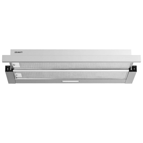 Devanti 900mm Range Hood 90cm Slide out Rangehood Stainless Steel Devanti