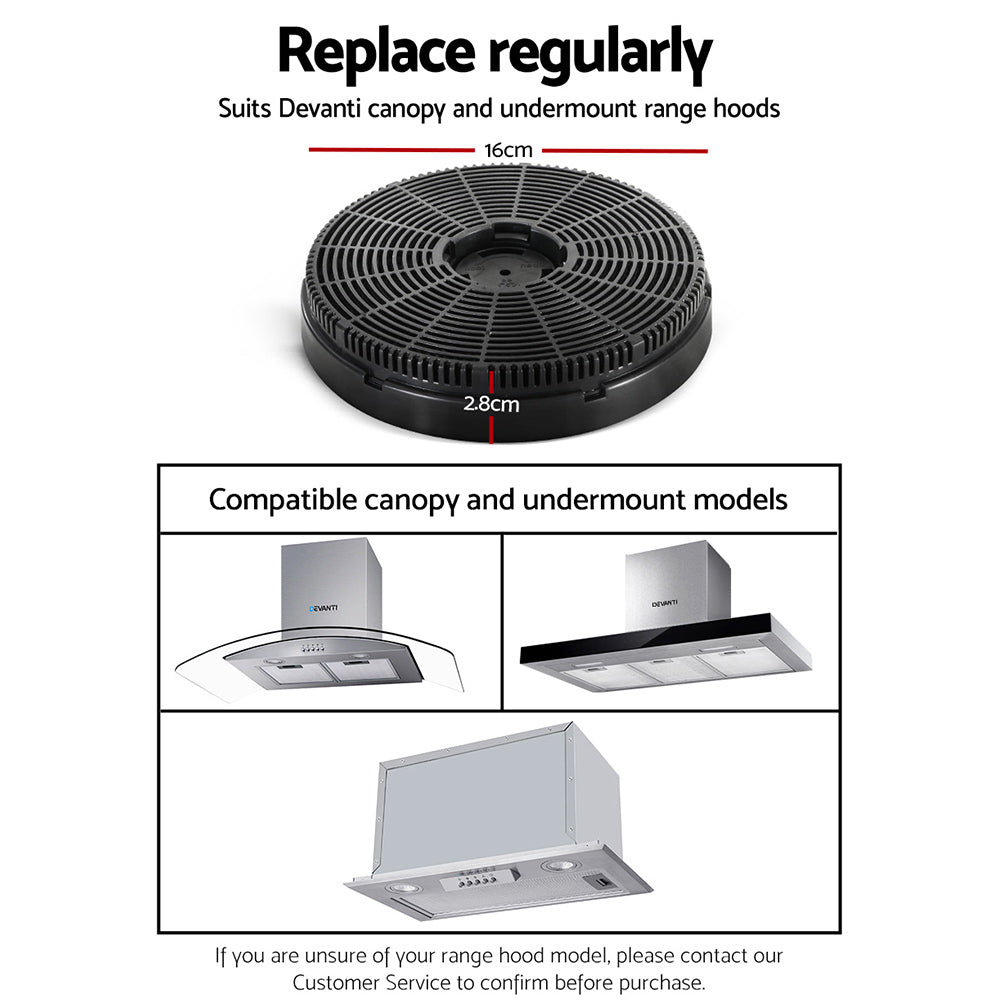 Devanti Range Hood Rangehood Carbon Charcoal Filters Under Cupboard Replacement For Ductless Ventless freeshipping - Awezingly