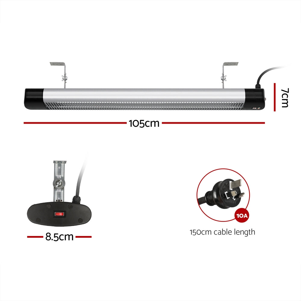 Devanti Electric Strip Heater Radiant Heaters 3000W Devanti