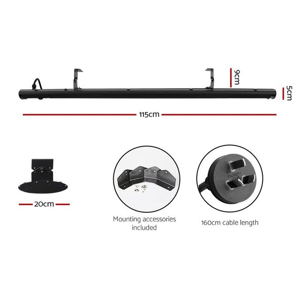 Devanti Electric Radiant Strip Heater Outdoor 1800W Panel Heater Remote Control freeshipping - Awezingly