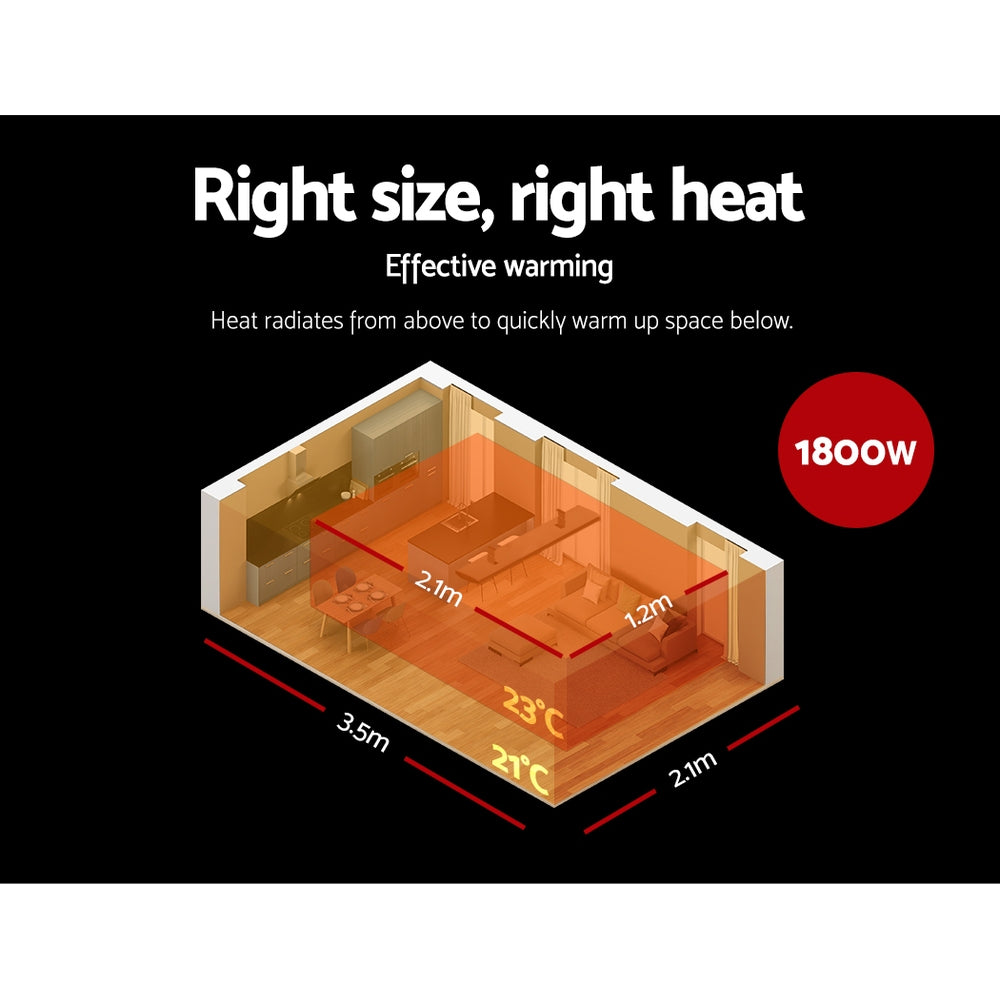 Devanti Electric Radiant Strip Heater Outdoor 1800W Panel Heater Remote Control freeshipping - Awezingly