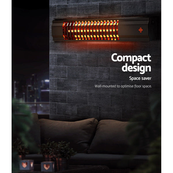 Devanti Electric Strip Heater Infrared Radiant Heaters Reamote control 2000W Devanti