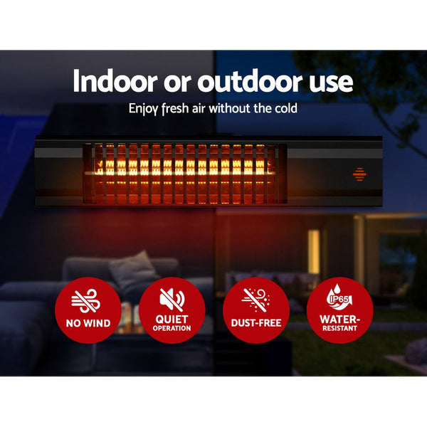 Devanti Electric Strip Heater Infrared Radiant Heaters Reamote control 2000W Devanti