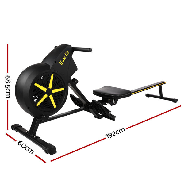 Everfit Rowing Exercise Machine Rower Resistance Fitness Home Gym Cardio Air Everfit