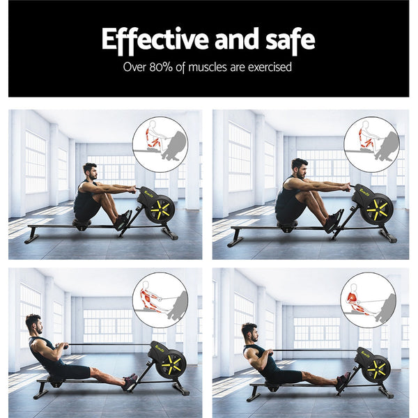 Everfit Rowing Exercise Machine Rower Resistance Fitness Home Gym Cardio Air Everfit