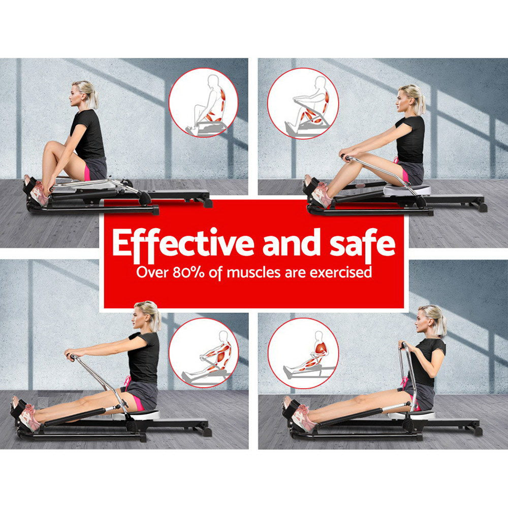 Everfit Rowing Exercise Machine Rower Hydraulic Resistance Fitness Gym Cardio Everfit