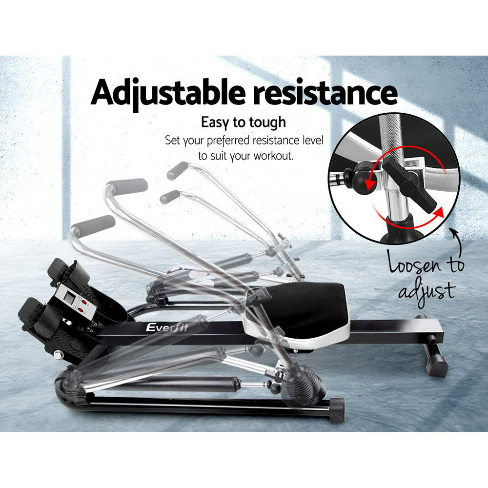 Everfit Rowing Exercise Machine Rower Hydraulic Resistance Fitness Gym Cardio Everfit