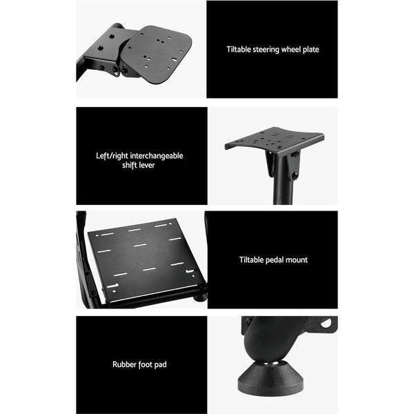 Artiss Racing Simulator Cockpit Steering Wheel Adjustable Gaming Chair PVC Seat Artiss