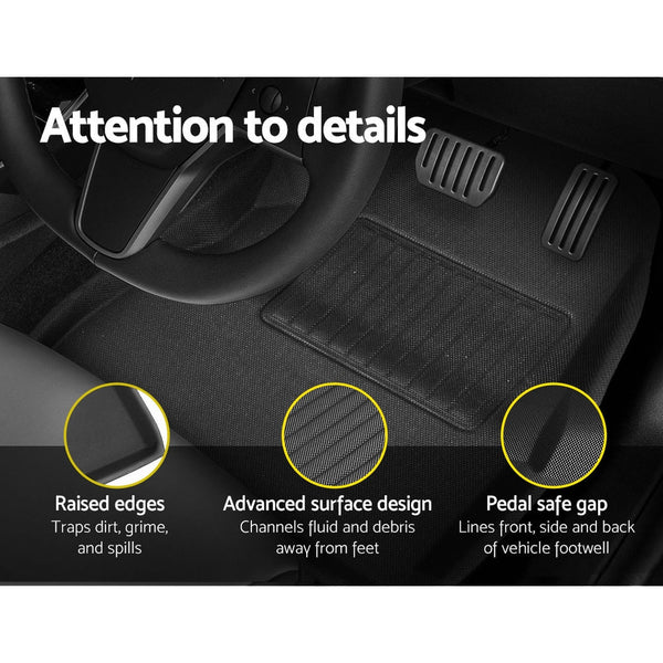 Weisshorn Car Rubber Floor Mats Front and Rear For Tesla Model 3 2021-2022 Does not apply