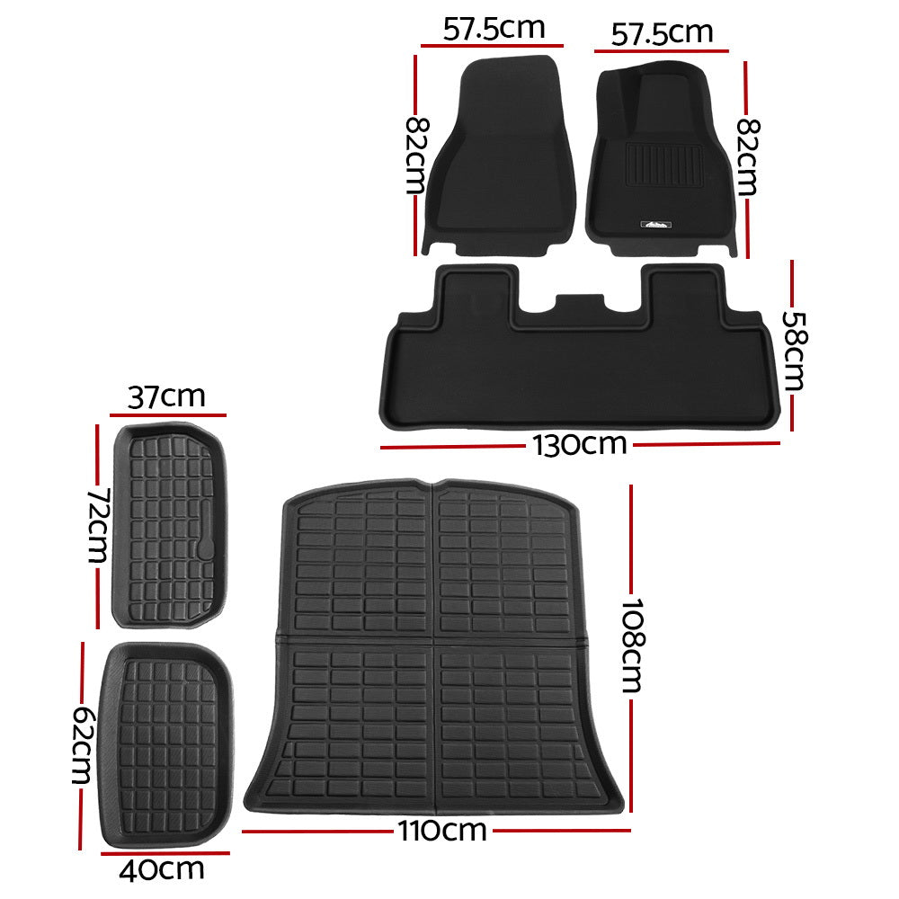 Weisshorn Car Rubber Floor Trunk Toolbox Cargo Mats for Tesla Model Y 2021-2023 Weisshorn