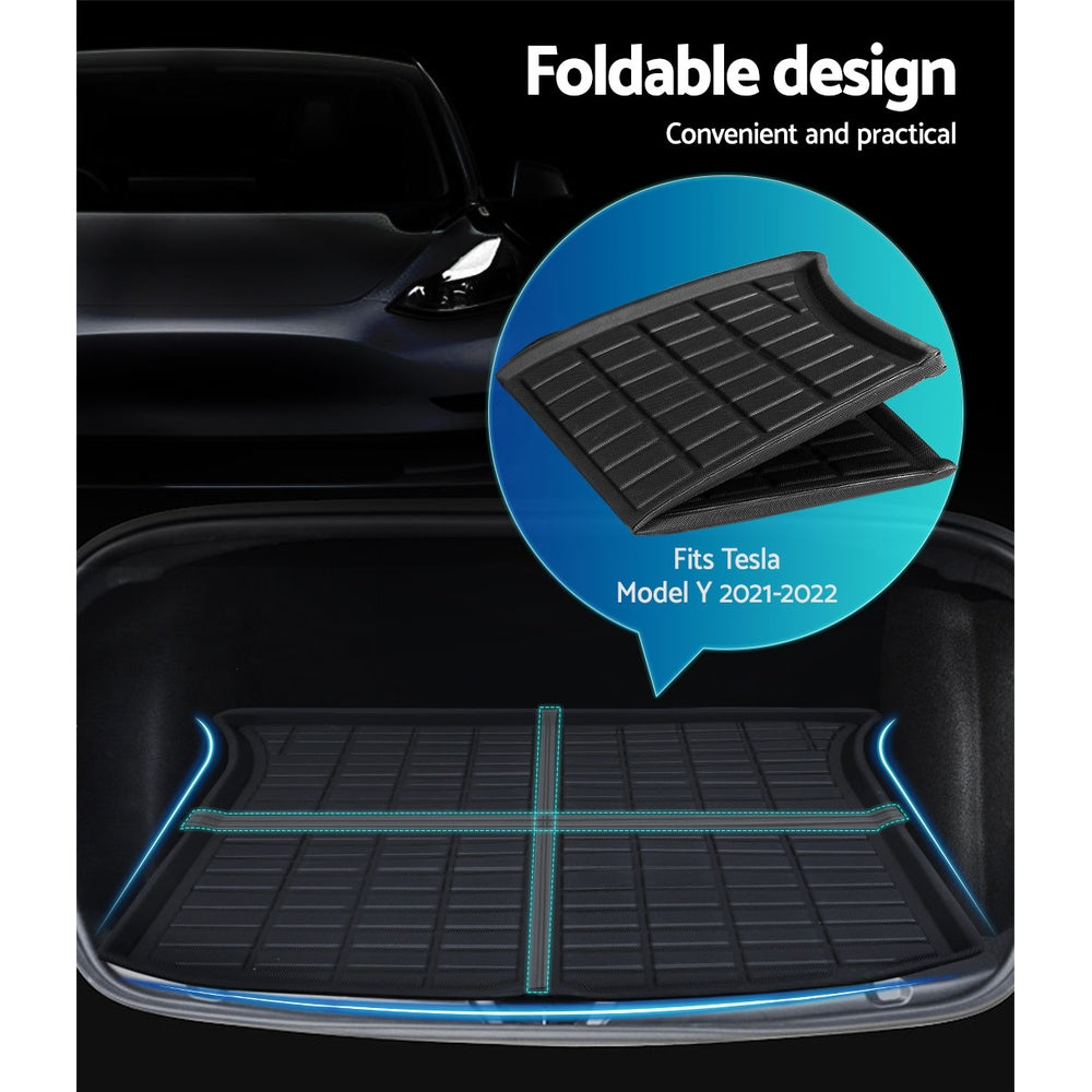 Weisshorn Car Rubber Floor Trunk Toolbox Cargo Mats for Tesla Model Y 2021-2023 Weisshorn
