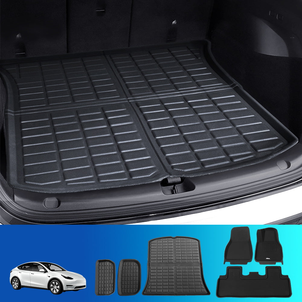 Weisshorn Car Rubber Floor Trunk Toolbox Cargo Mats for Tesla Model Y 2021-2023 Weisshorn