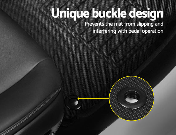 Weisshorn Car Rubber Floor Mats Compatible For Toyota Hilux Dual Cab 2015-2022 Weisshorn