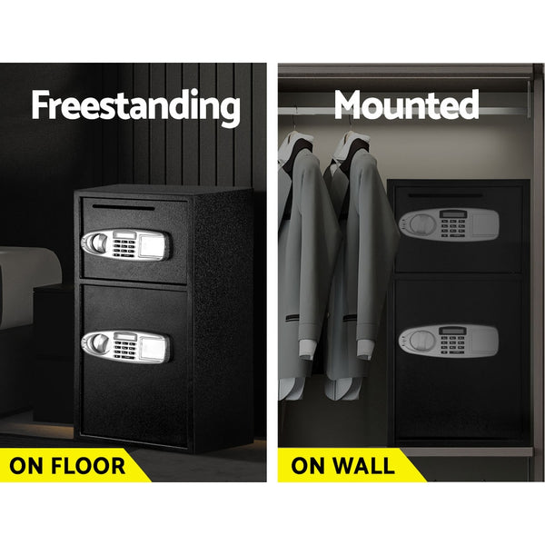 UL-TECH Electronic Safe Digital Security Box Double Door LCD Display freeshipping - Awezingly