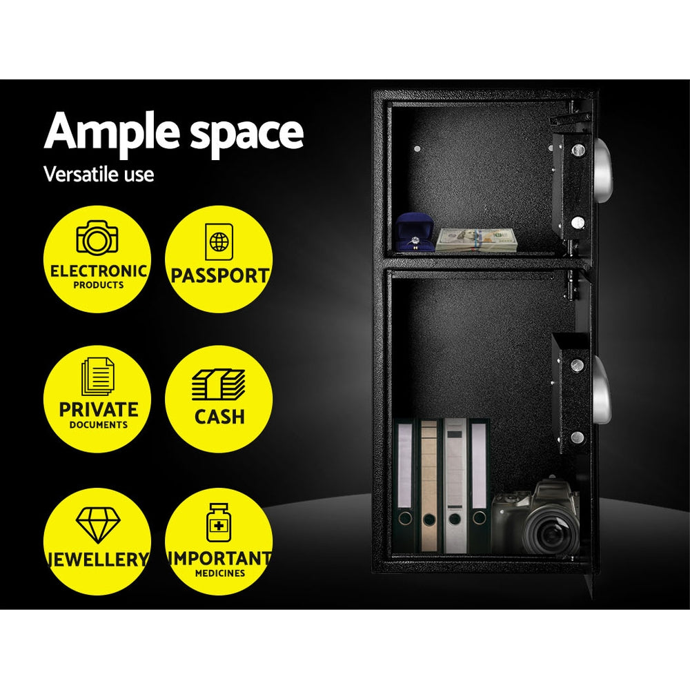 UL-TECH Electronic Safe Digital Security Box Double Door LCD Display freeshipping - Awezingly