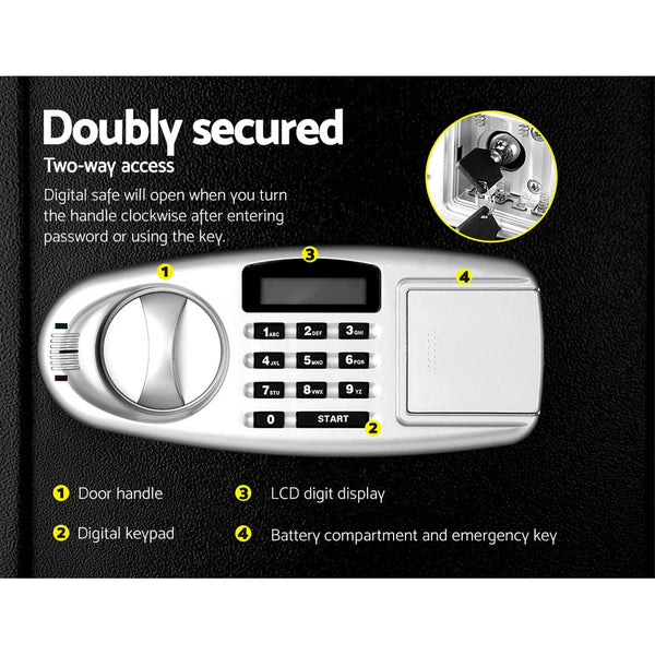 UL-TECH Electronic Safe Digital Security Box Double Door LCD Display freeshipping - Awezingly