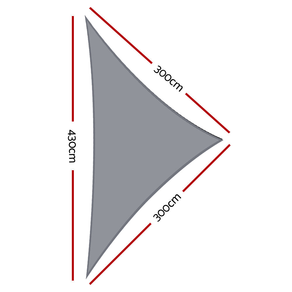 Instahut Sun Shade Sail Cloth Shadecloth Right Rectangle Canopy 280gsm 3x3x4.3m Instahut