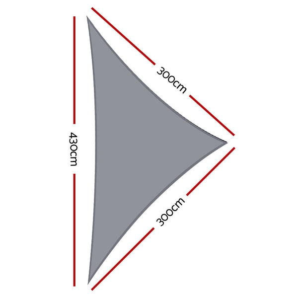 Instahut Sun Shade Sail Cloth Shadecloth Right Rectangle Canopy 280gsm 3x3x4.3m Instahut