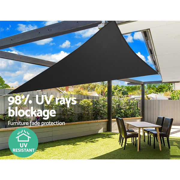 Instahut Sun Shade Sail Cloth Shadecloth Outdoor Canopy Triangle 280gsm 5x5x5m Instahut