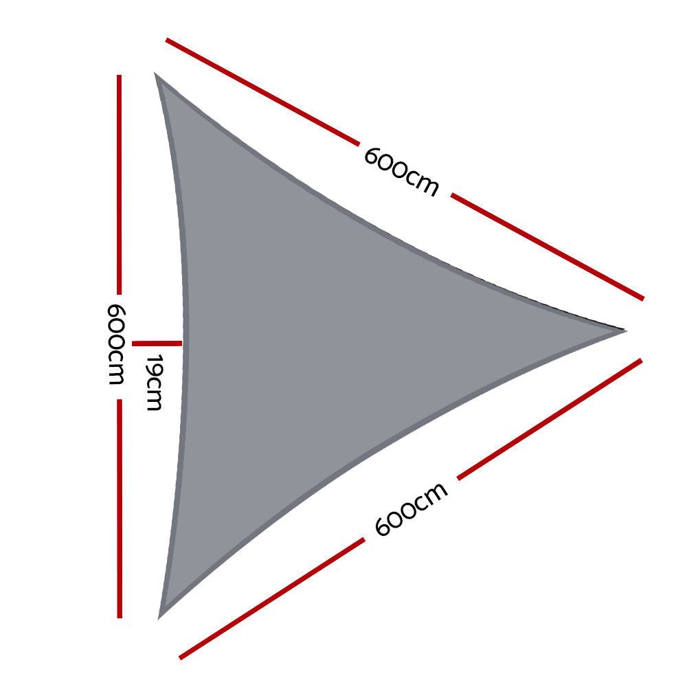 Instahut Sun Shade Sail Cloth Shadecloth Outdoor Canopy Triangle 280gsm 6x6x6m Instahut
