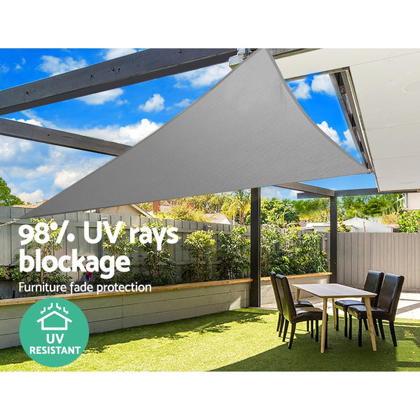 Instahut Sun Shade Sail Cloth Shadecloth Outdoor Canopy Triangle 280gsm 6x6x6m Instahut