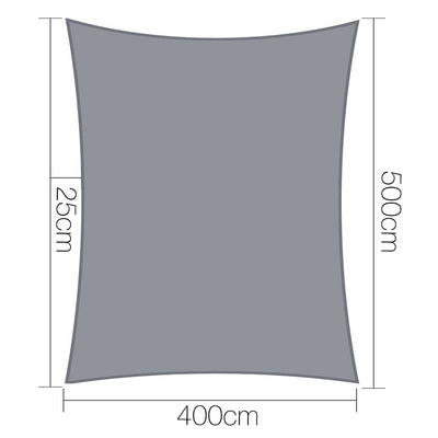 Instahut Sun Shade Sail Cloth Shadecloth Outdoor Canopy Rectangle 280gsm 4x5m