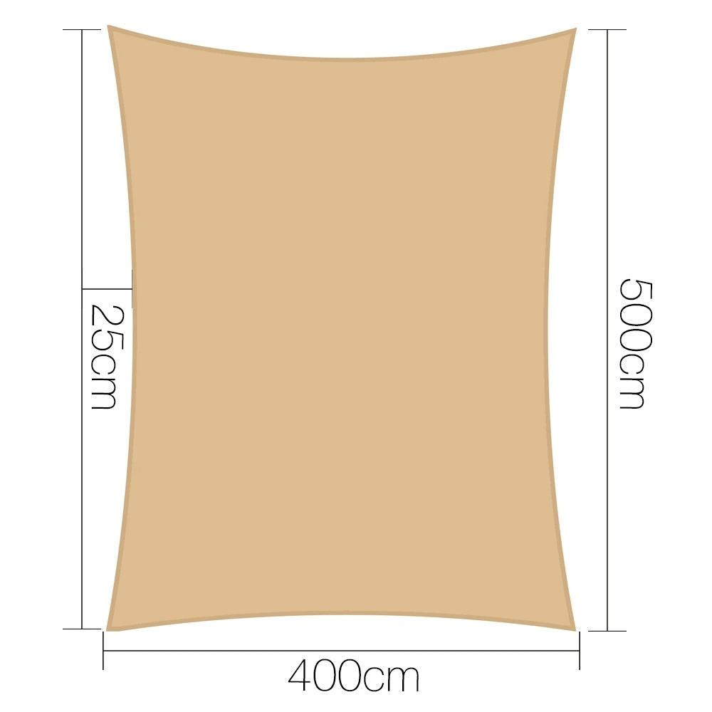 Instahut 4x5m Shade Sail Sun Shadecloth Canopy 280gsm Sand freeshipping - Awezingly