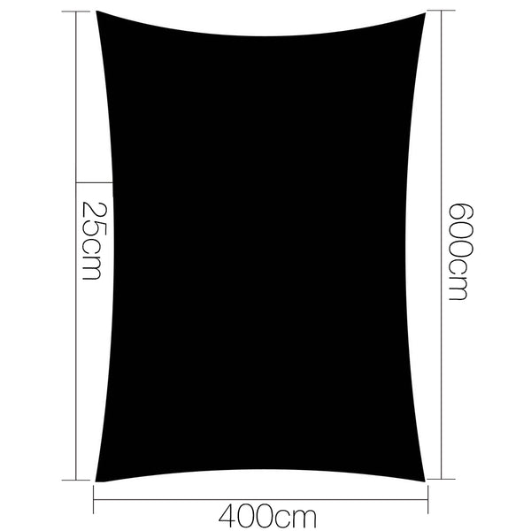 Instahut 4x6m Shade Sail Sun Shadecloth 280gsm Black freeshipping - Awezingly