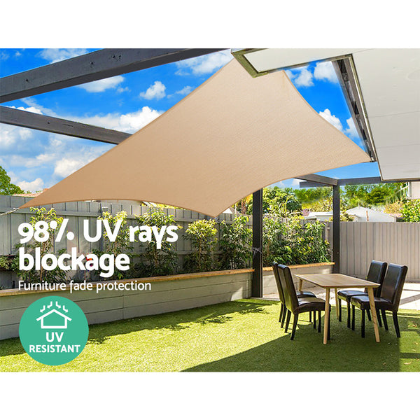 Instahut Sun Shade Sail Cloth Shadecloth Outdoor Canopy Square 280gsm 5x5m Does not apply