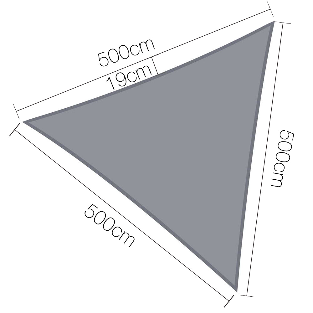 Instahut Sun Shade Sail Shadecloth Outdoor 280gsm 5x5x5m freeshipping - Awezingly