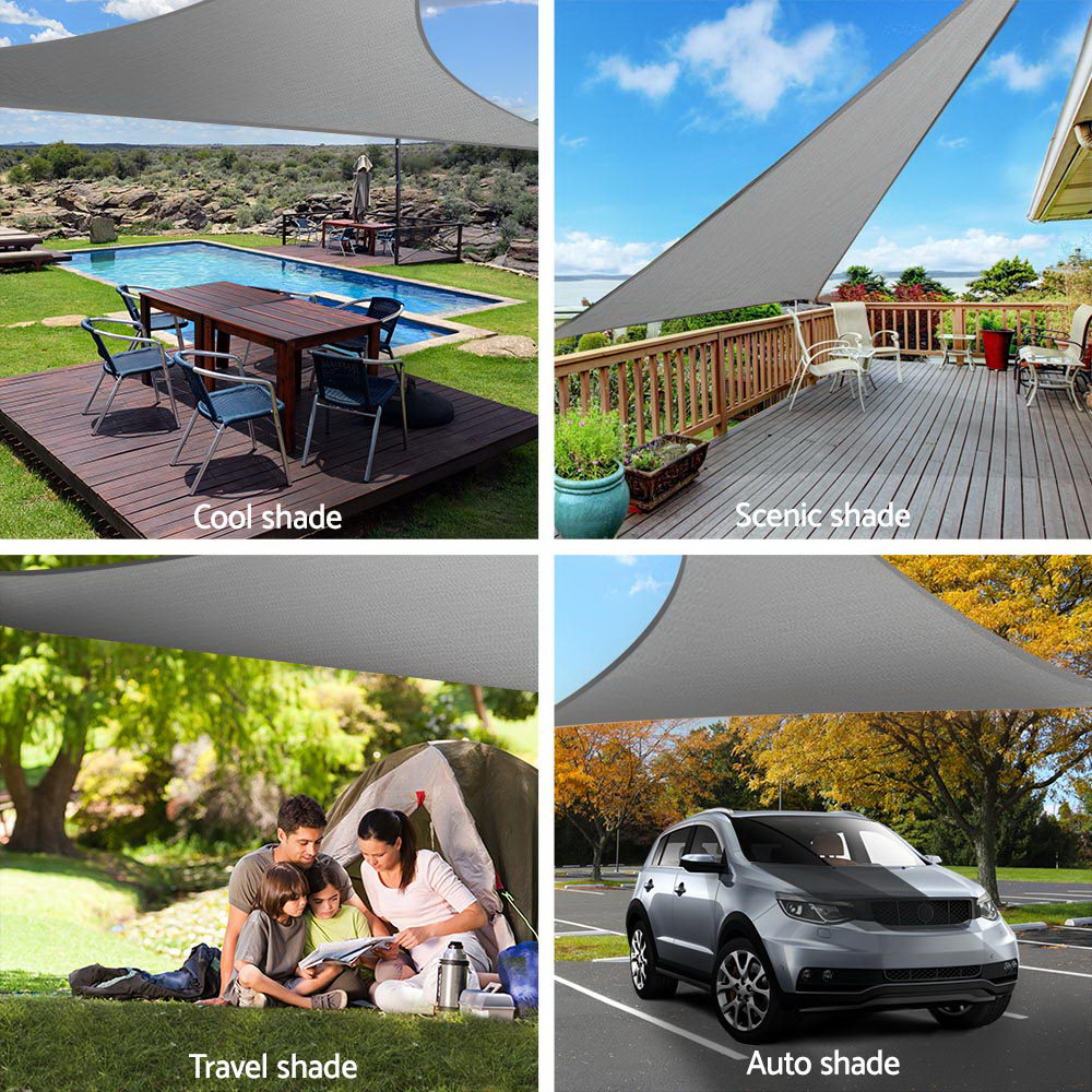 Instahut Sun Shade Sail Shadecloth Outdoor 280gsm 5x5x5m freeshipping - Awezingly