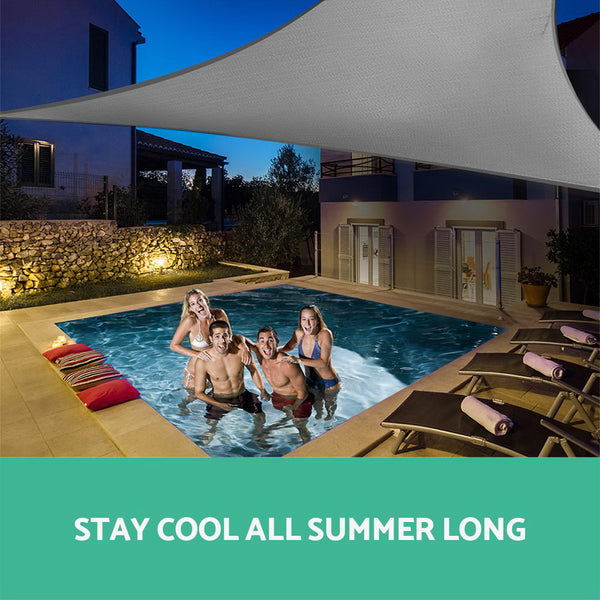 Instahut Sun Shade Sail Shadecloth Outdoor 280gsm 5x5x5m freeshipping - Awezingly