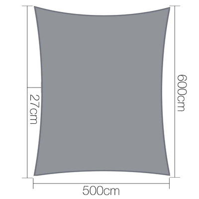 Instahut Sun Shade Sail Cloth Shadecloth Outdoor Canopy Rectangle 280gsm 5x6m