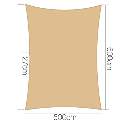 Instahut 5x6m Shade Sail Sun Shadecloth Canopy 280gsm Sand