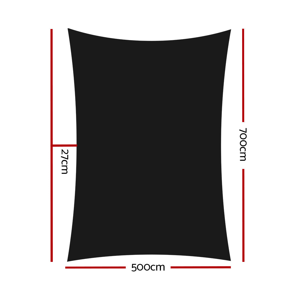 Instahut 280gsm 5x7m Sun Shade Sail Canopy Rectangle Instahut