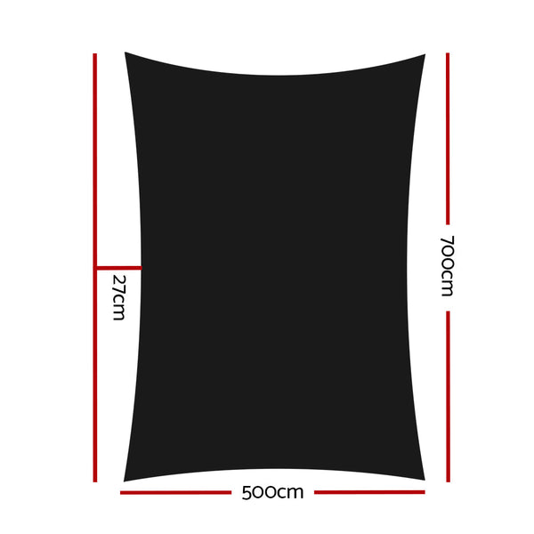 Instahut 280gsm 5x7m Sun Shade Sail Canopy Rectangle Instahut