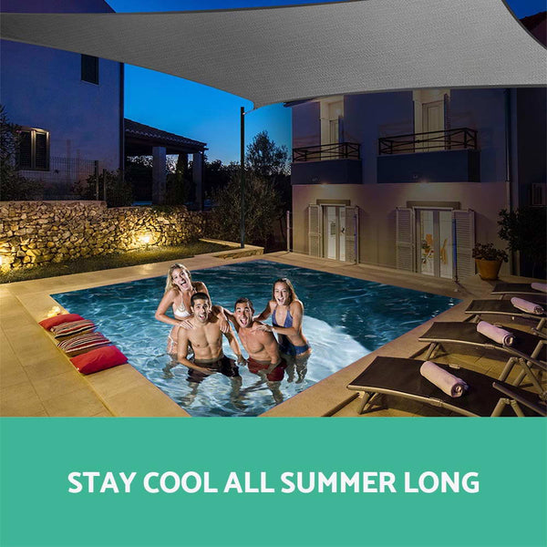 Instahut Sun Shade Sail Cloth Shadecloth Outdoor Canopy Square  280gsm 6x6m freeshipping - Awezingly