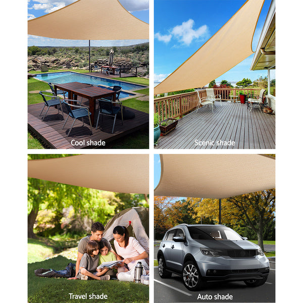 Instahut 6x6m 280gsm Shade Sail Sun Shadecloth Canopy Square Instahut