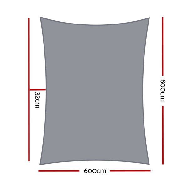Instahut Sun Shade Sail Cloth Shadecloth Outdoor Canopy Rectangle 280gsm 6x8m freeshipping - Awezingly
