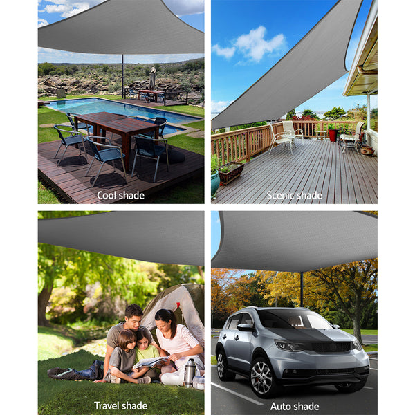 Instahut Sun Shade Sail Cloth Shadecloth Outdoor Canopy Rectangle 280gsm 6x8m freeshipping - Awezingly