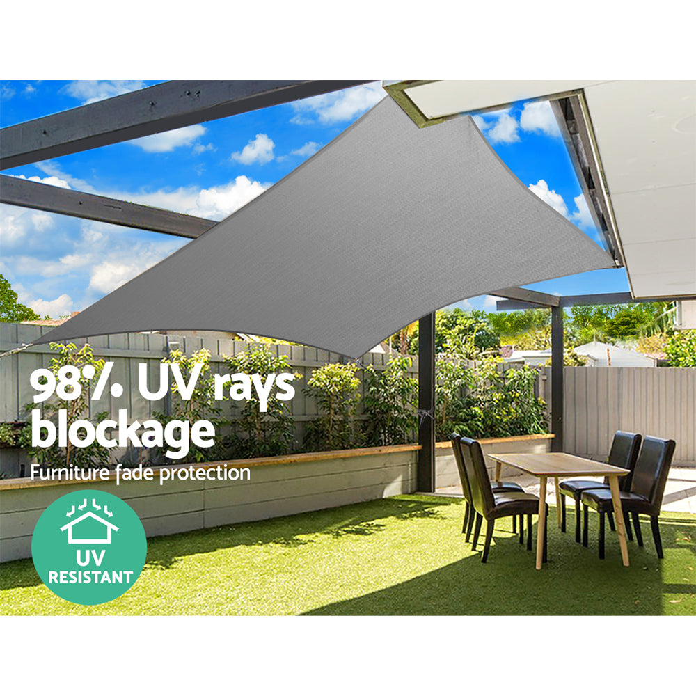 Instahut Sun Shade Sail Cloth Shadecloth Outdoor Canopy Rectangle 280gsm 6x8m freeshipping - Awezingly