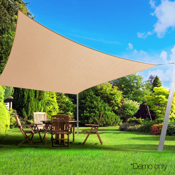 Instahut 3 x 4m Waterproof Rectangle Shade Sail Cloth - Sand Beige freeshipping - Awezingly