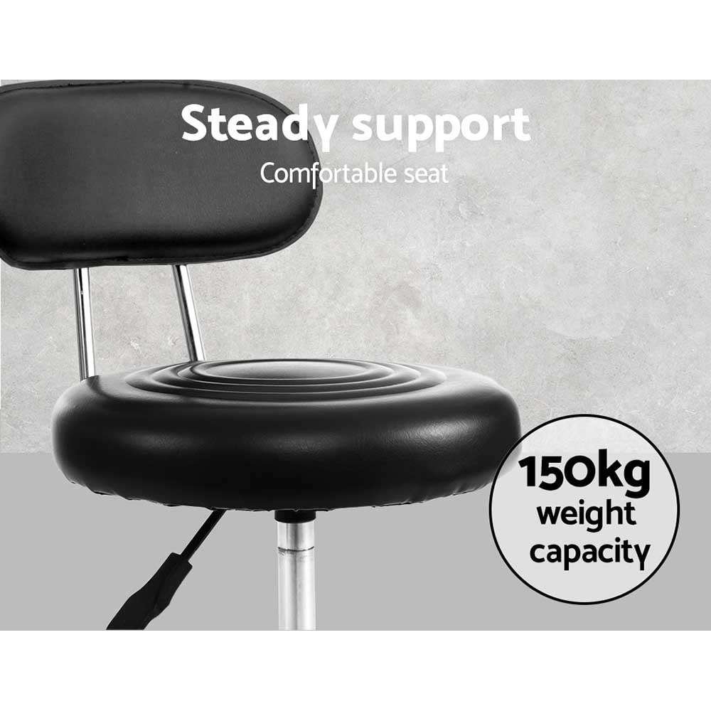Artiss 2X Salon Stool Swivel Backrest Chair Barber Hairdressing Hydraulic Height Artiss