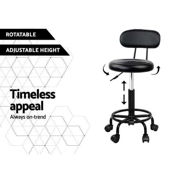 Artiss 2X Salon Stool Swivel Backrest Chair Barber Hairdressing Hydraulic Lift Artiss