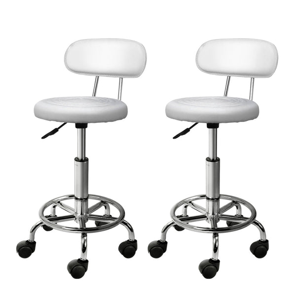 Artiss 2X Saddle Salon Stool Swivel Backrest Chair Barber Chair Hydraulic Lift Artiss